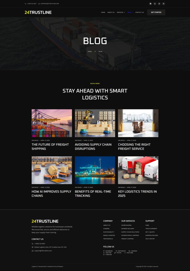 Blog — 24TrustLine - Logistic & Transportation Elementor Template