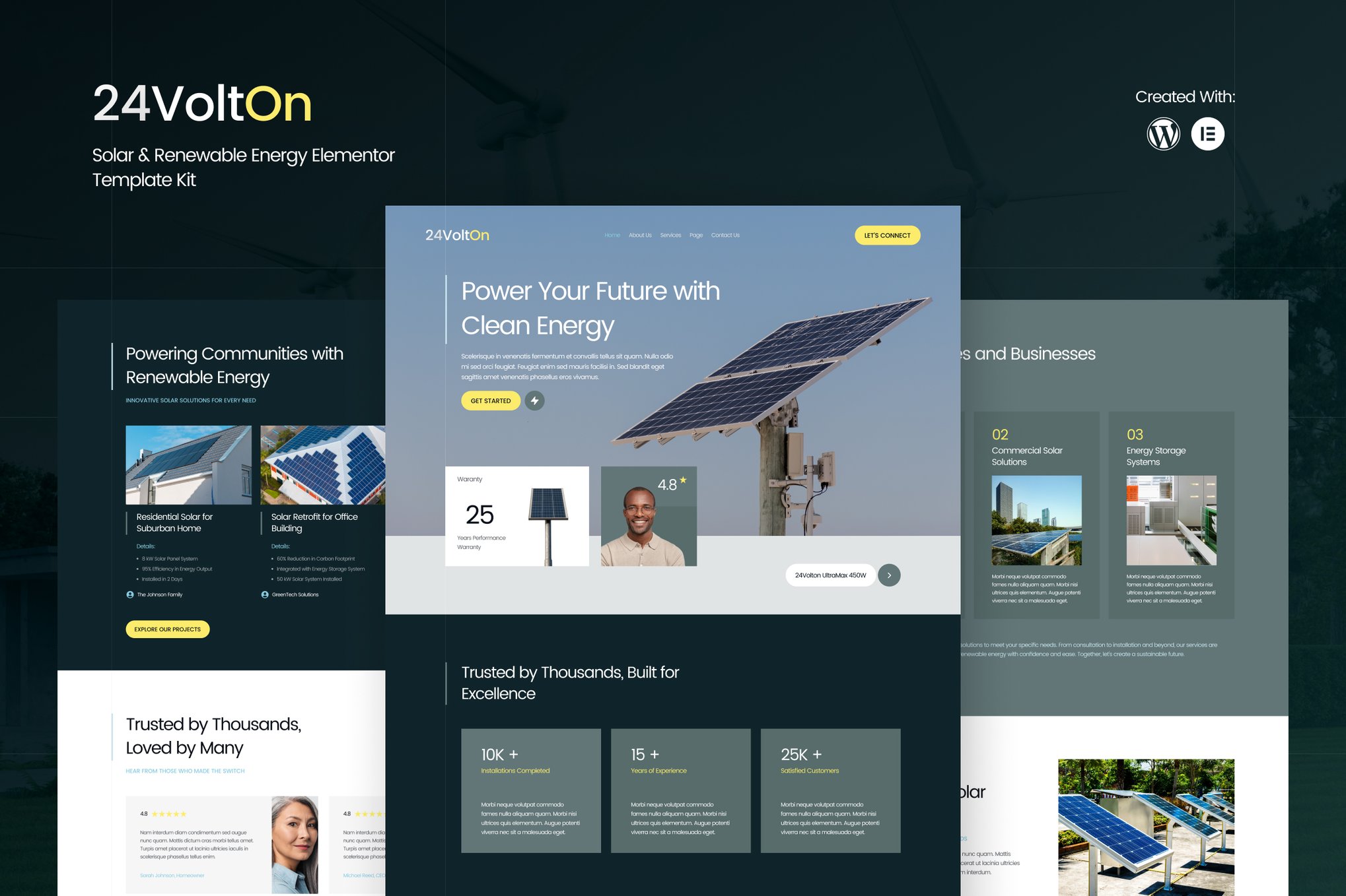 24Volton - Solar & Renewable Energy Elementor Template — Elementor template kit cover