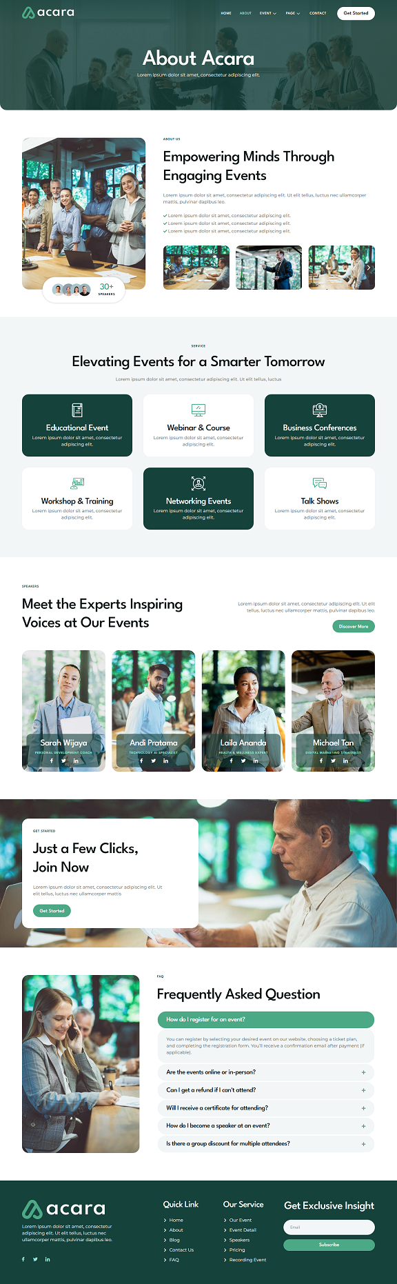 About Us — Acara - Event and Conference Elementor Template