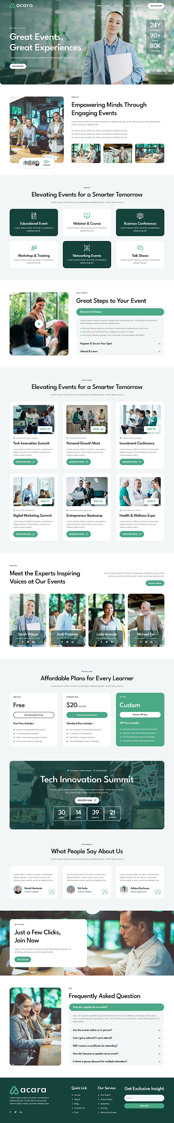 Home — Acara - Event and Conference Elementor Template