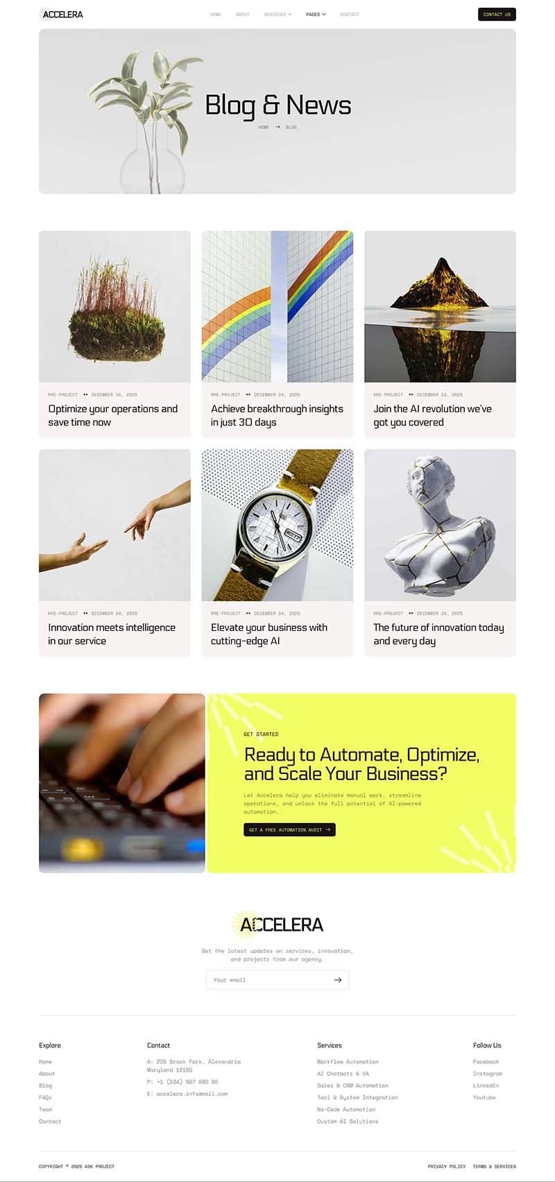 Blog — Accelera - AI Automation Agency Elementor Template
