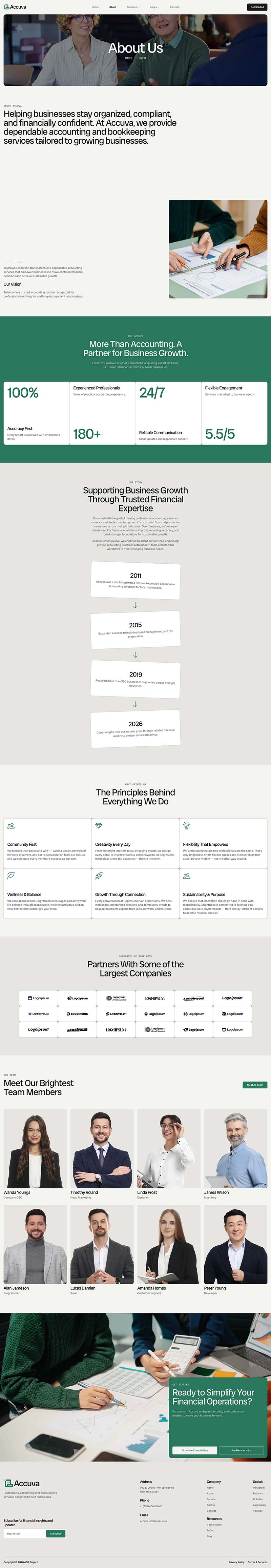 About — Accuva - Accounting & Bookkeeping Service Elementor Template