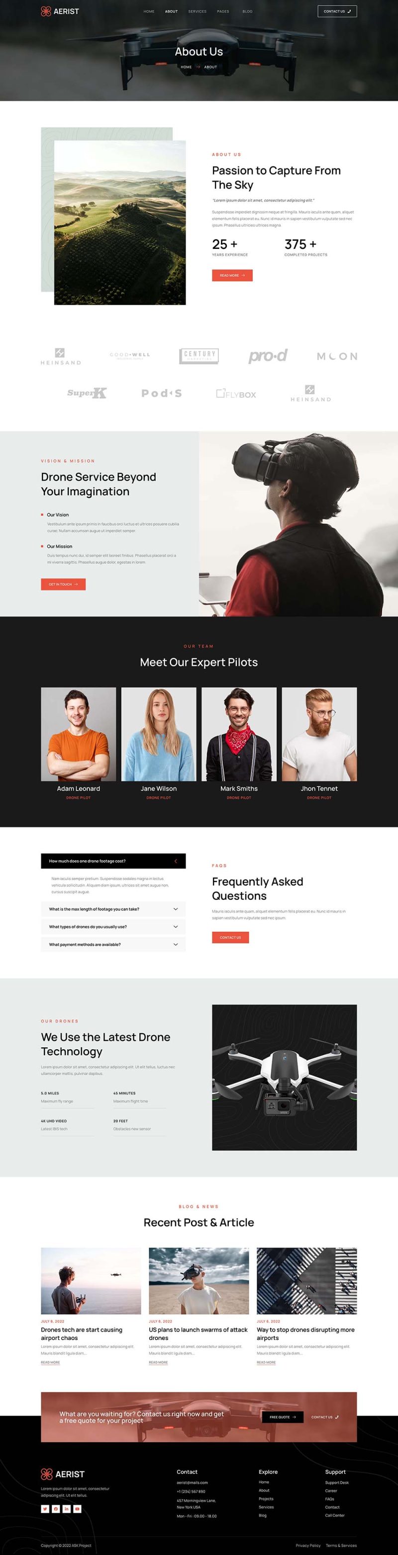 About — Aerist - Drone Aerial Video & Photography Elementor Template