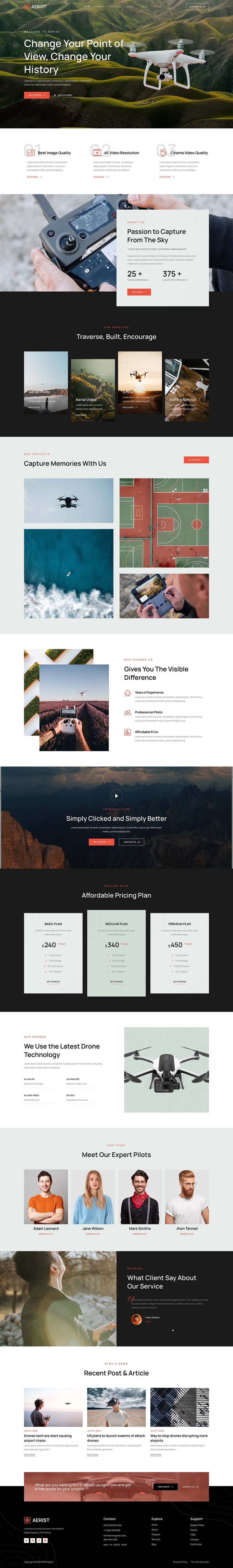 Home — Aerist - Drone Aerial Video & Photography Elementor Template
