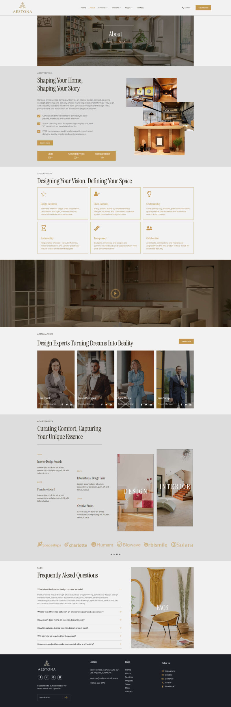About — Aestona - Interior Design & Architecture Elementor Template