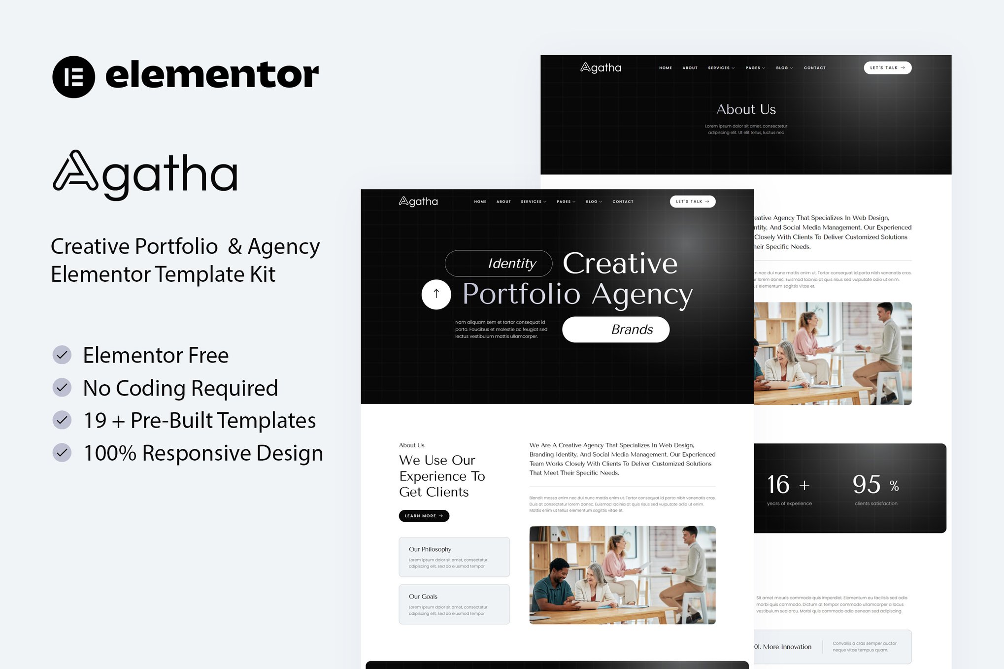 Agatha - Creative Portfolio & Agency Elementor Template — Elementor template kit cover