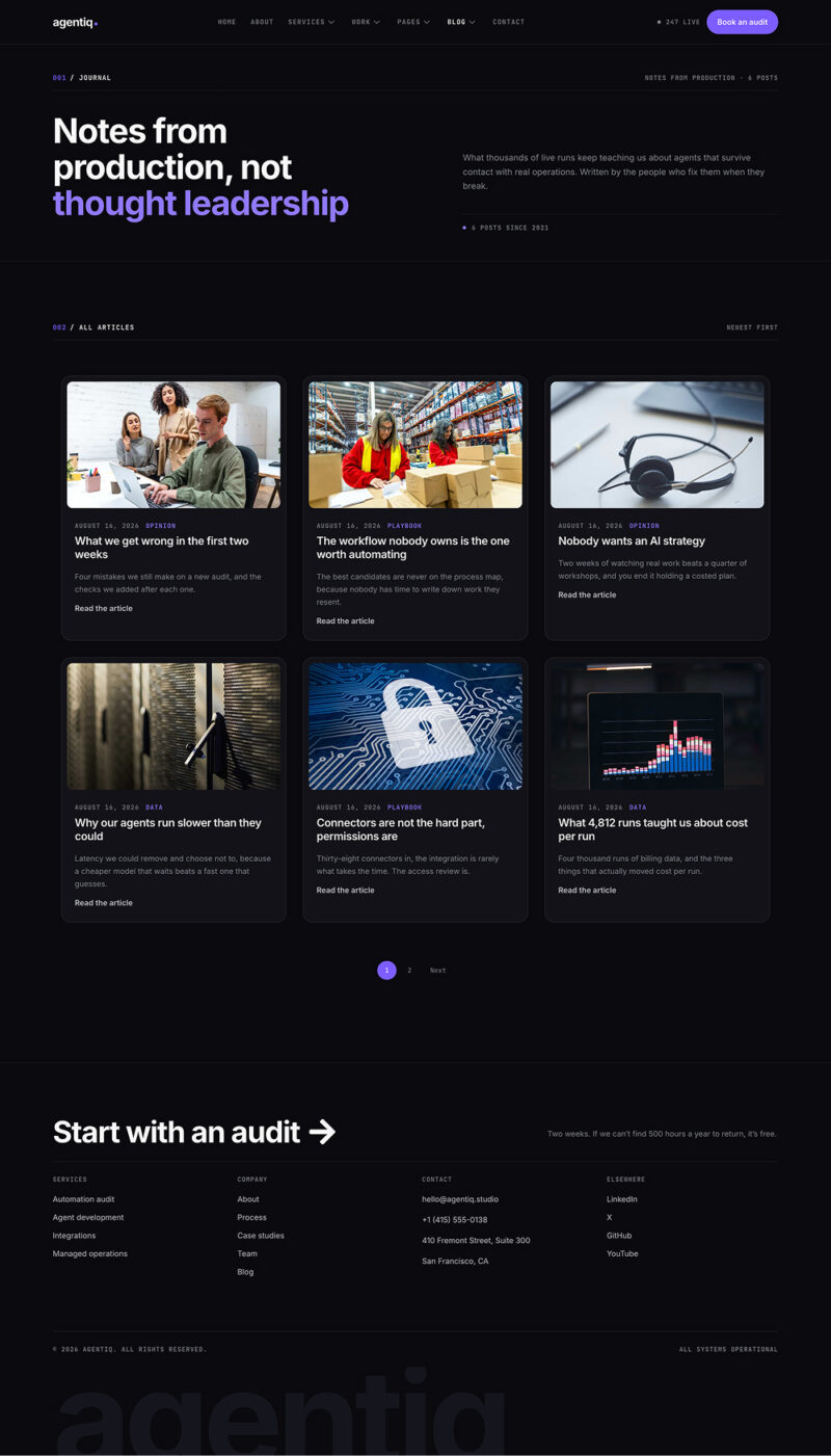 Blog — Agentiq - Agentic AI & Workflow Automation Agency Elementor Template