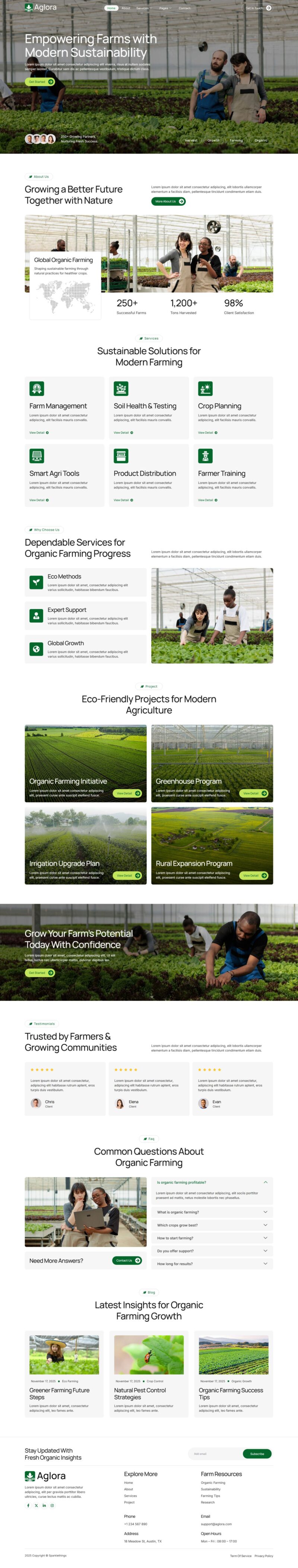 Home — Aglora - Agriculture & Organic Farming Elementor Template