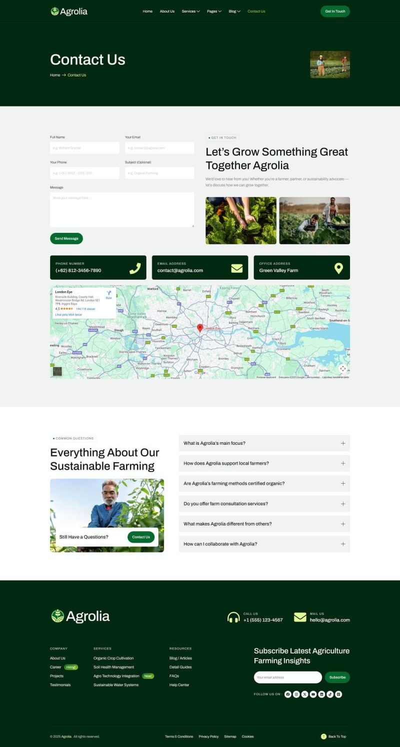 Contact Us — Agrolia - Agriculture & Organic Farming Elementor Template