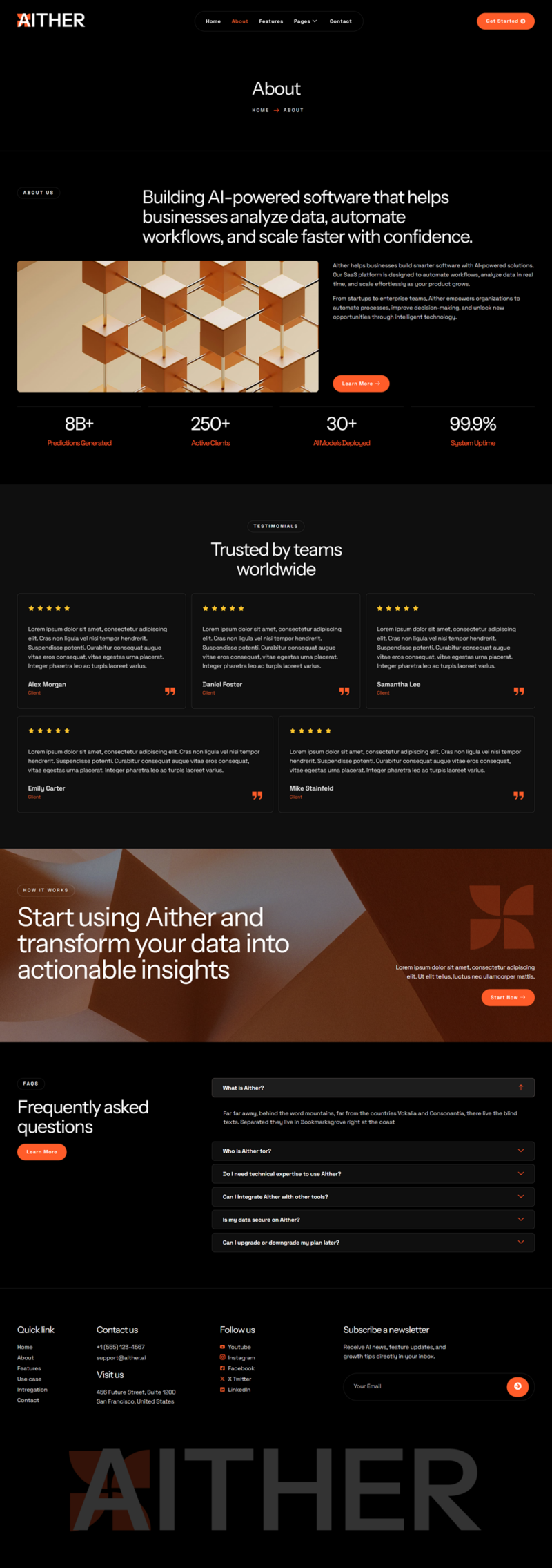 About — Aither - AI Startup & SaaS Elementor Template