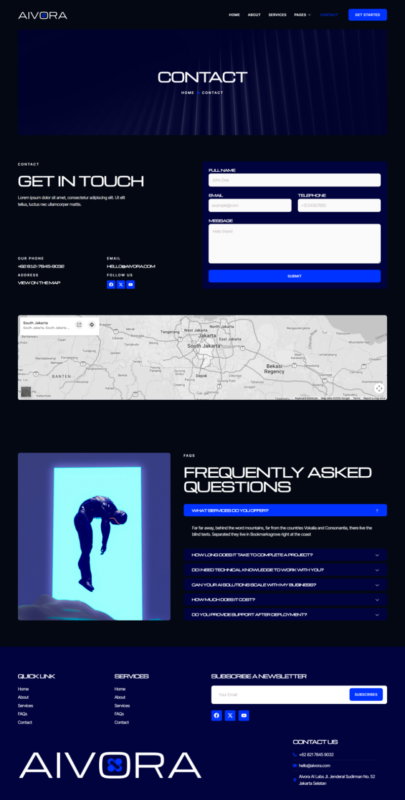 Contact — Aivora - AI Agency & AI Solutions Technology Elementor Template