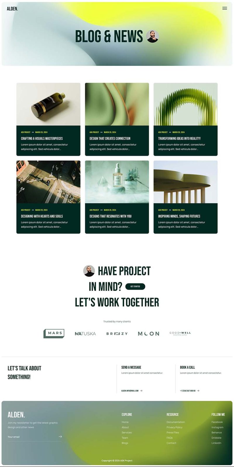 Blog — Alden - Personal Creative Portfolio Elementor Template