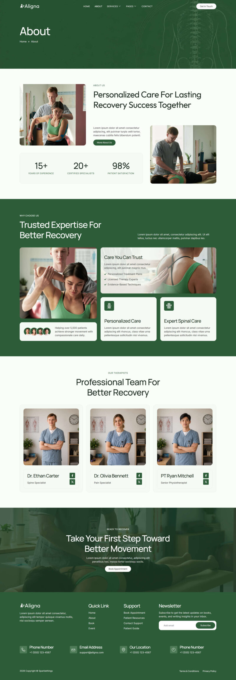 About — Aligna - Physiotherapy & Chiropractic Elementor Template