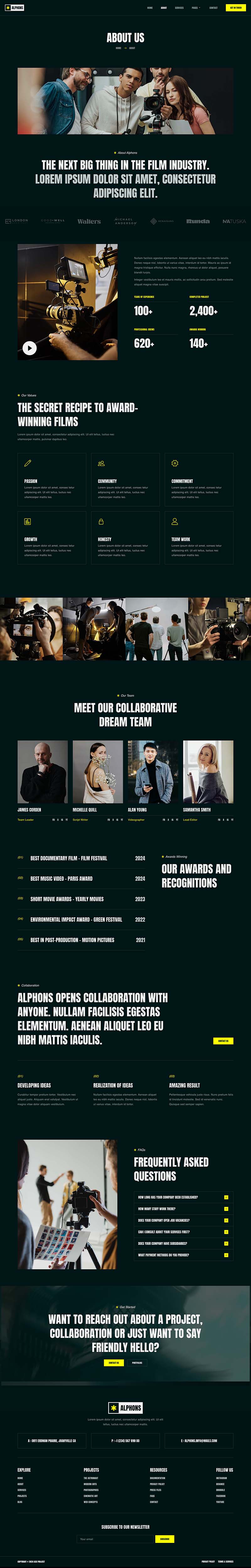 About — Alphons - Film Maker & Movie Studio Elementor Template