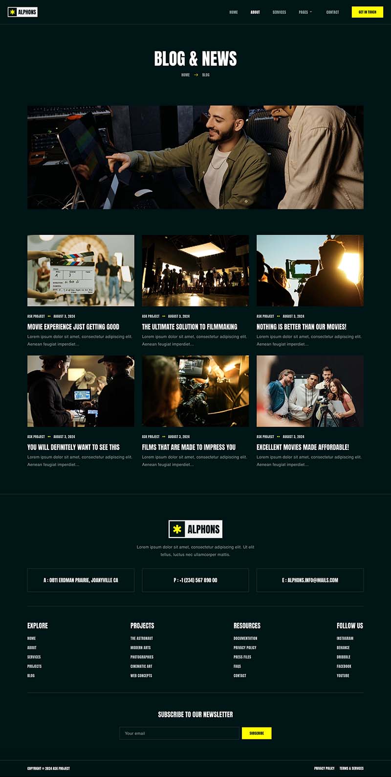 Blog — Alphons - Film Maker & Movie Studio Elementor Template
