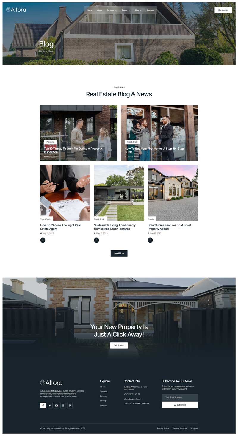 Blog — Altora - Real Estate & Property Elementor Template