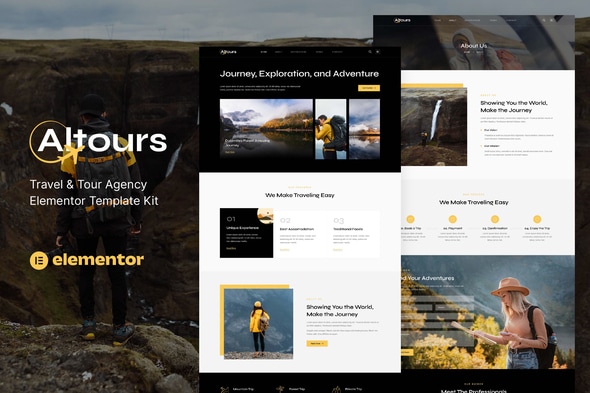Altours - Travel & Tour Agency Elementor Template — Elementor template kit cover
