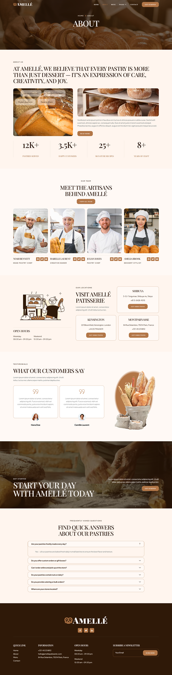 About — Amelle - Bakery & Pastry Elementor Template