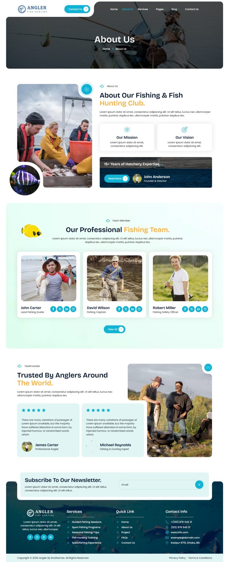 About Us — Angler - Fishing & Fish Hunting Elementor Template