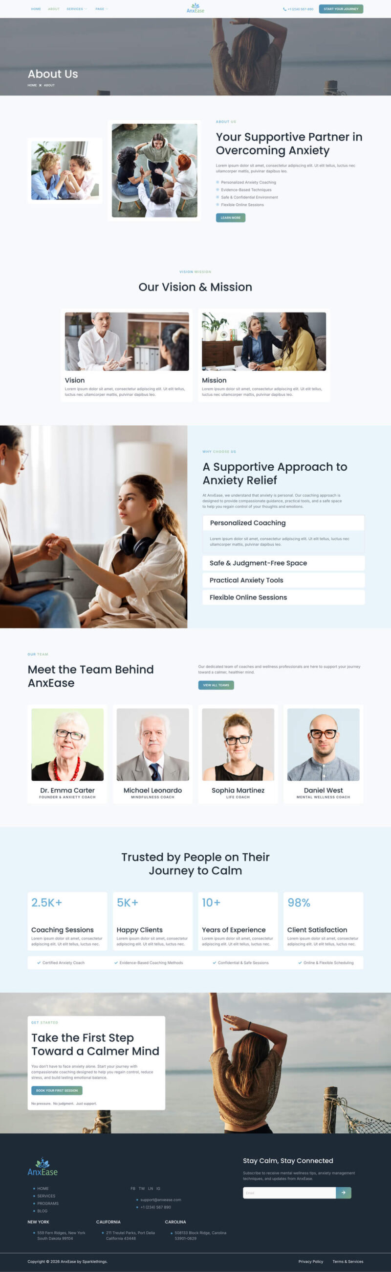 About — AnxEase - Anxiety Life Coach Elementor Template