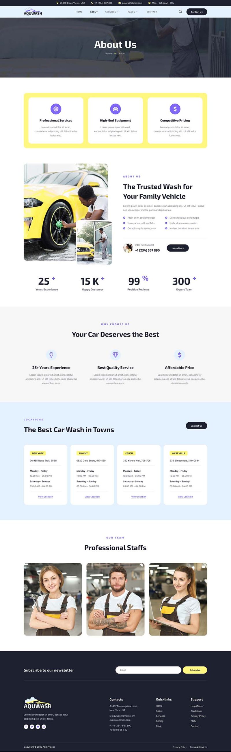 About — Aquwash - Car Wash and Detailing Service Elementor Template
