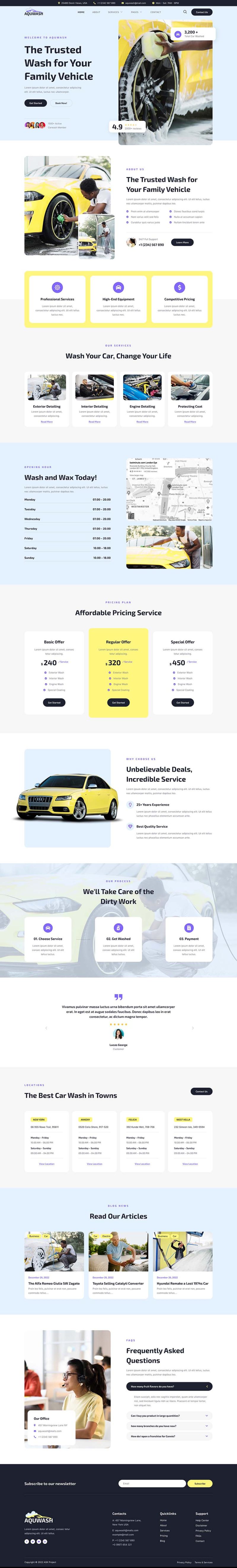 Home — Aquwash - Car Wash and Detailing Service Elementor Template