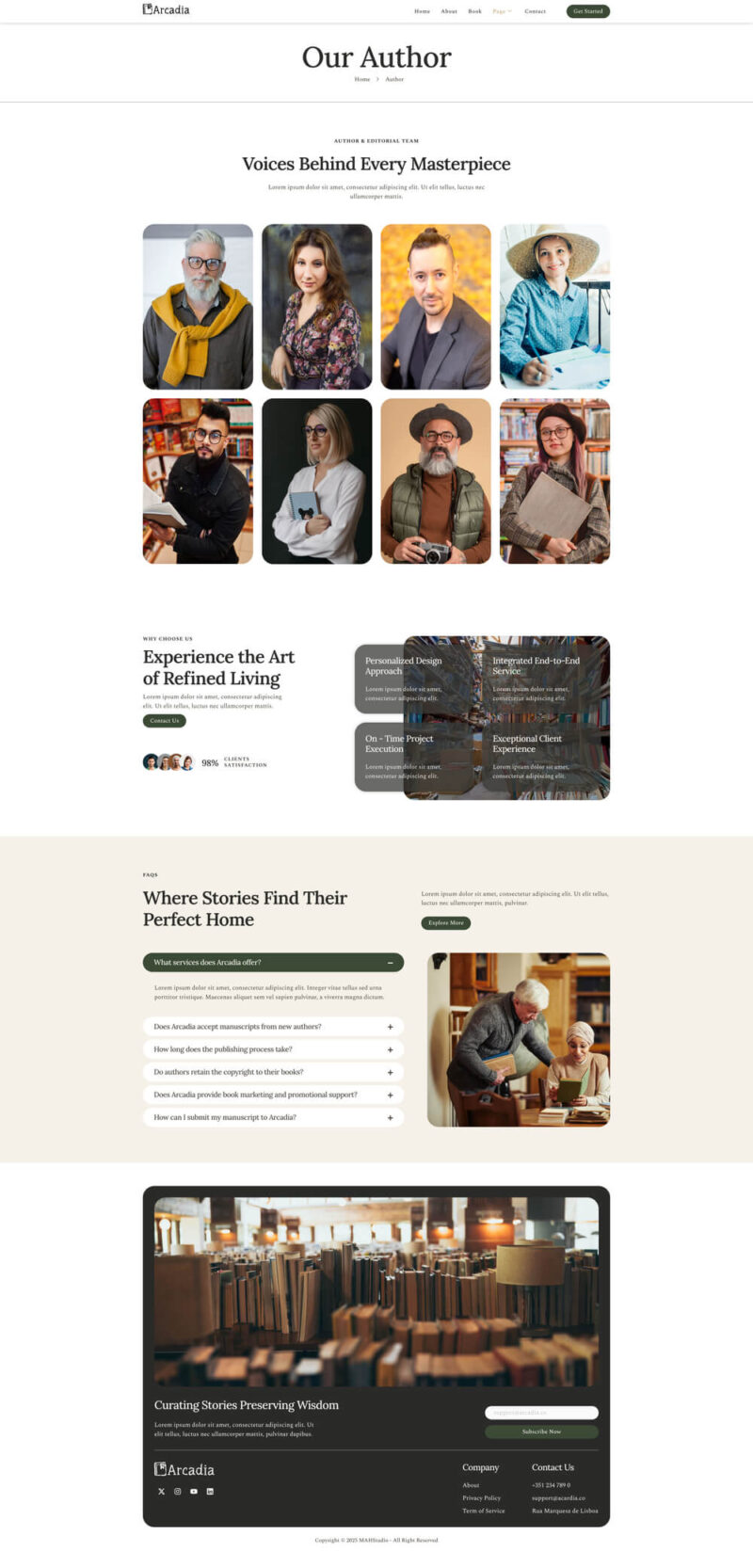 Author — Arcadia - Book Publisher & Author Elementor Template