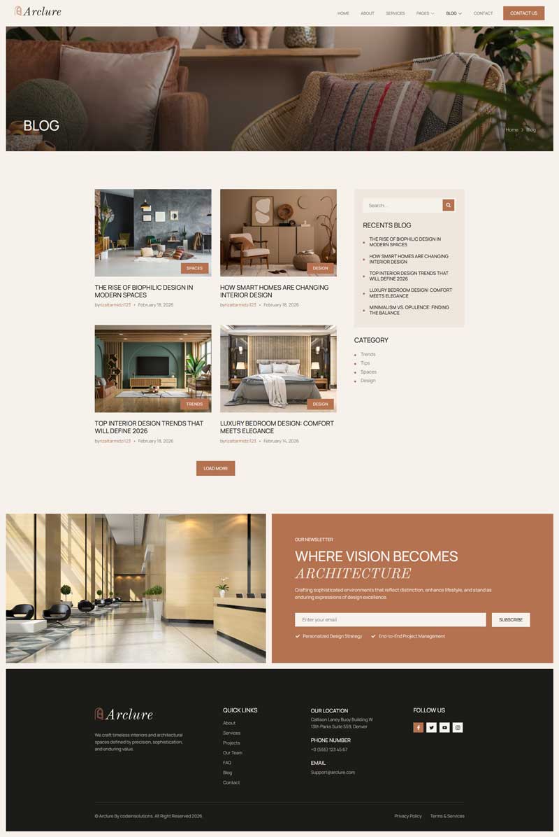 Blog — Arclure - Interior Design & Architecture Elementor Template