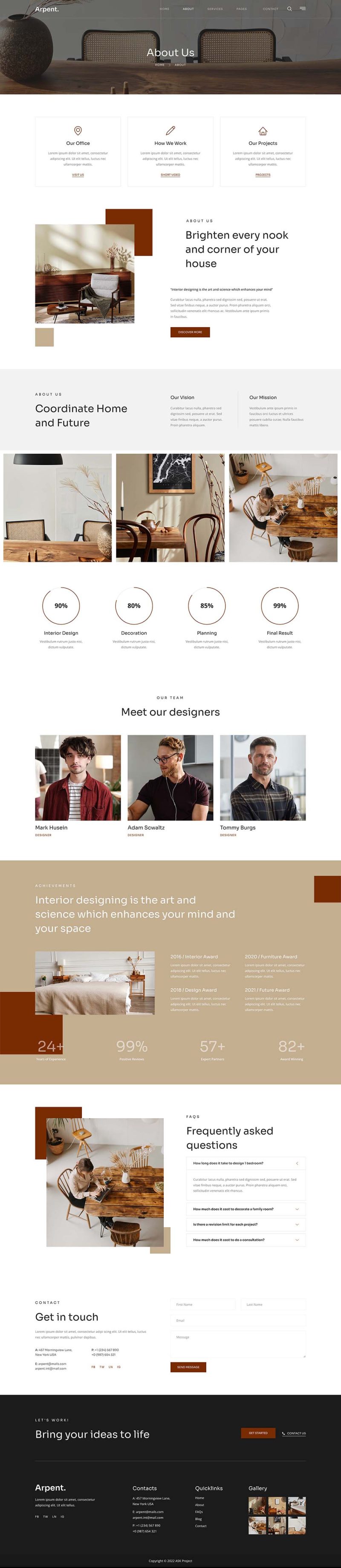 About — Arpent - Interior Design and Architecture Elementor Template