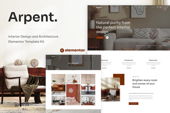 Arpent - Interior Design and Architecture Elementor Template — Elementor template kit cover