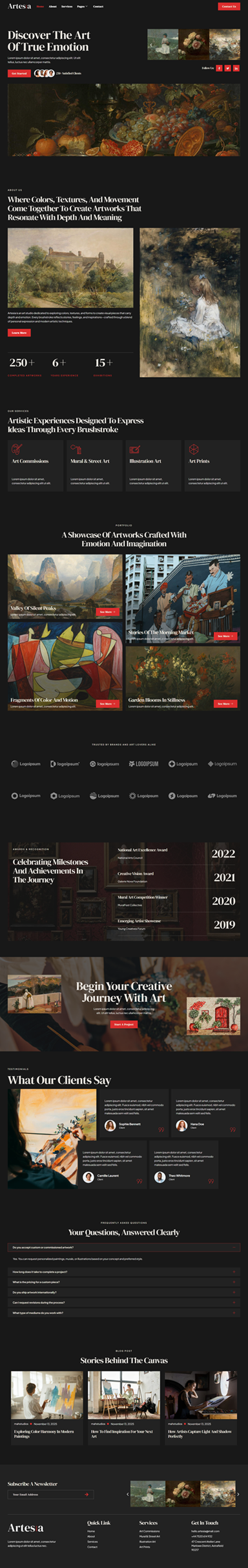 Home — Artesia - Painting & Artist Elementor Template