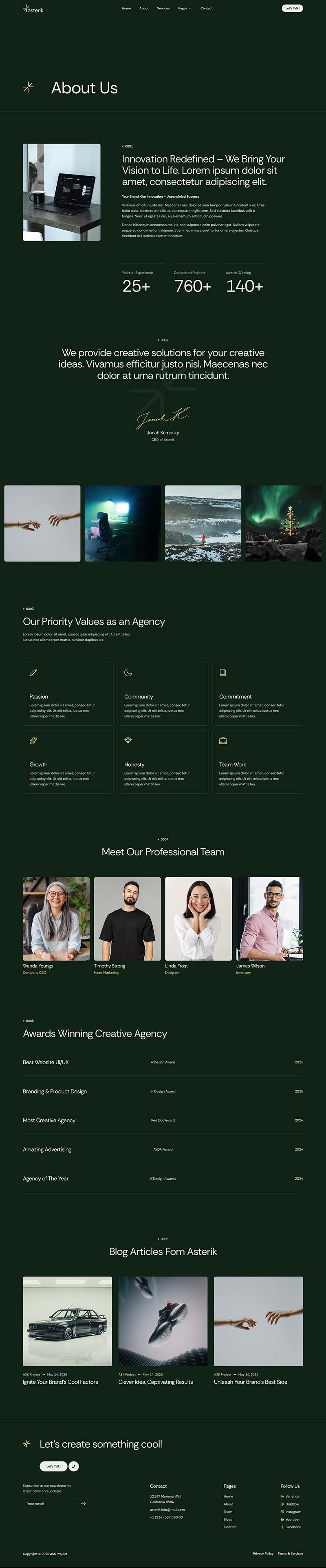 About — Asterik - Creative & Digital Agency Elementor Template