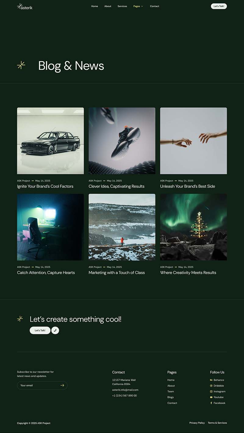 Blog — Asterik - Creative & Digital Agency Elementor Template