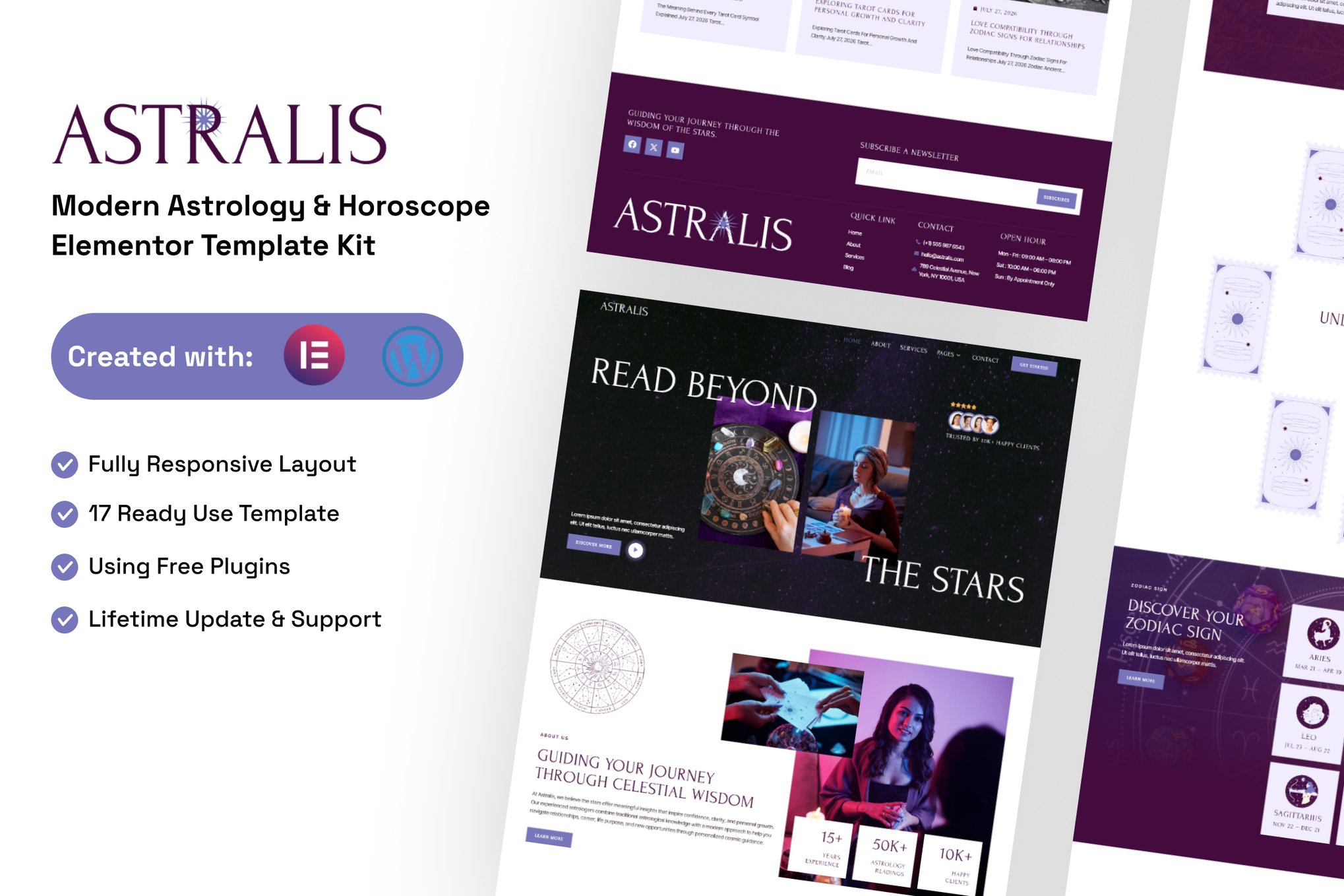 Astralis - Modern Astrology & Horoscope Elementor Template — Elementor template kit cover