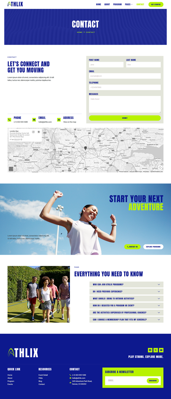 Contact — Athlix - Sports Club & Outdoor Games Elementor Template