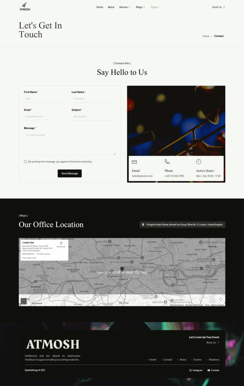 Contact — Atmosh - Classical Music & Orchestra Elementor Template