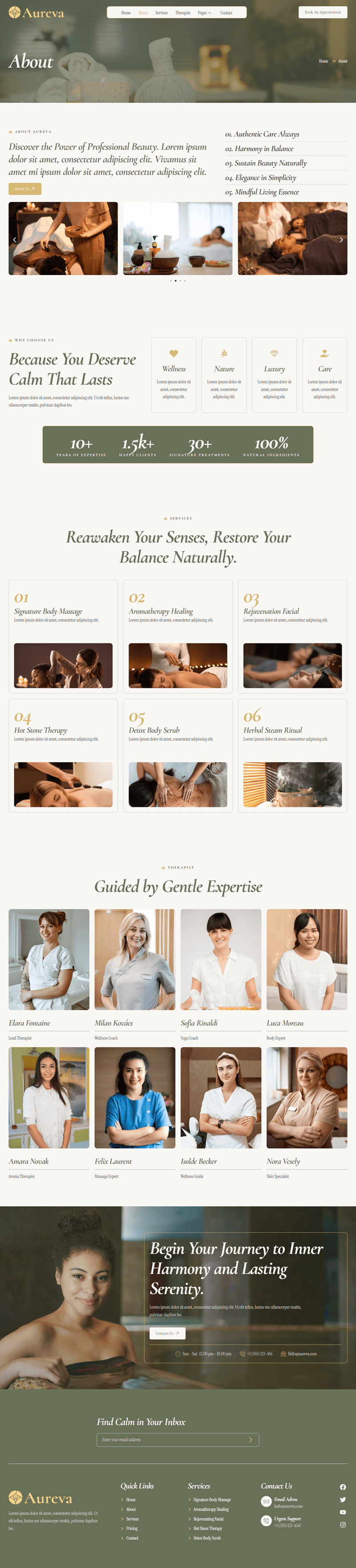 About — Aureva - Beauty Spa & Wellness Elementor Template