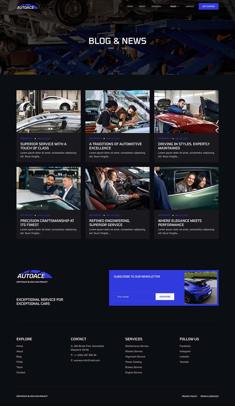Blog — Autoace - Car Repair & Auto Service Elementor Template