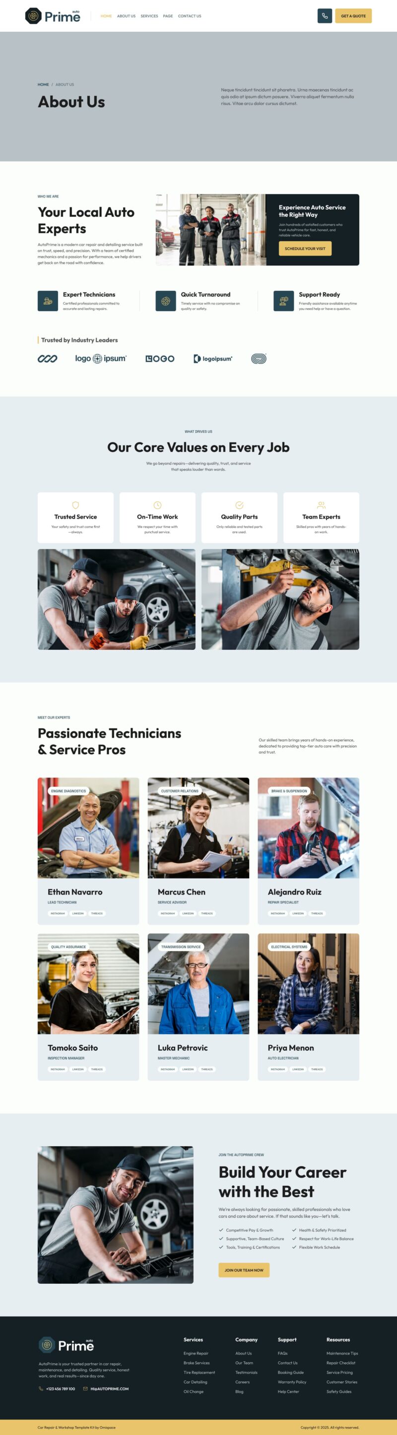 About Us — AutoPrime - Car Repair & Workshop Elementor Template