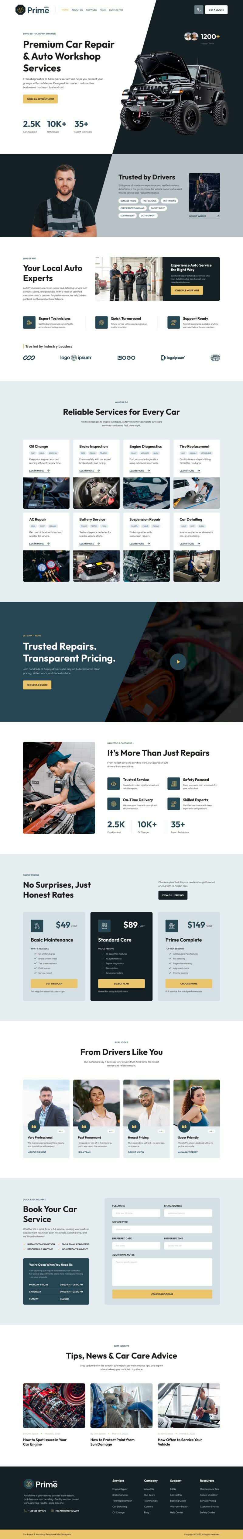 Home — AutoPrime - Car Repair & Workshop Elementor Template