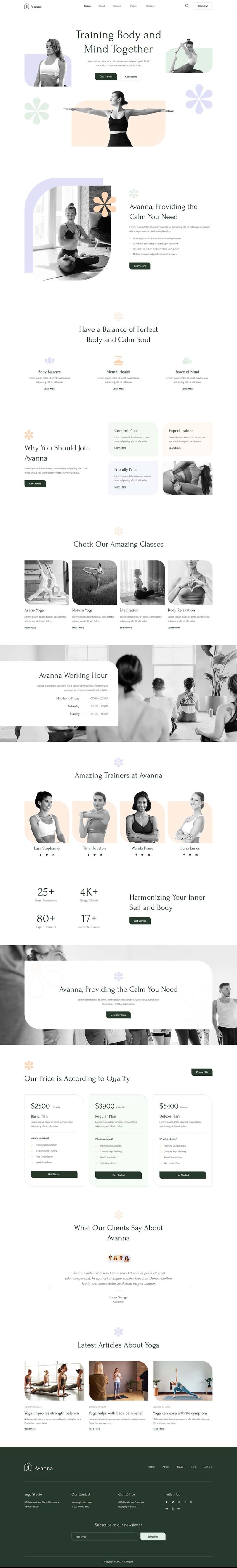Home — Avanna - Yoga, Meditation & Fitness Elementor Template