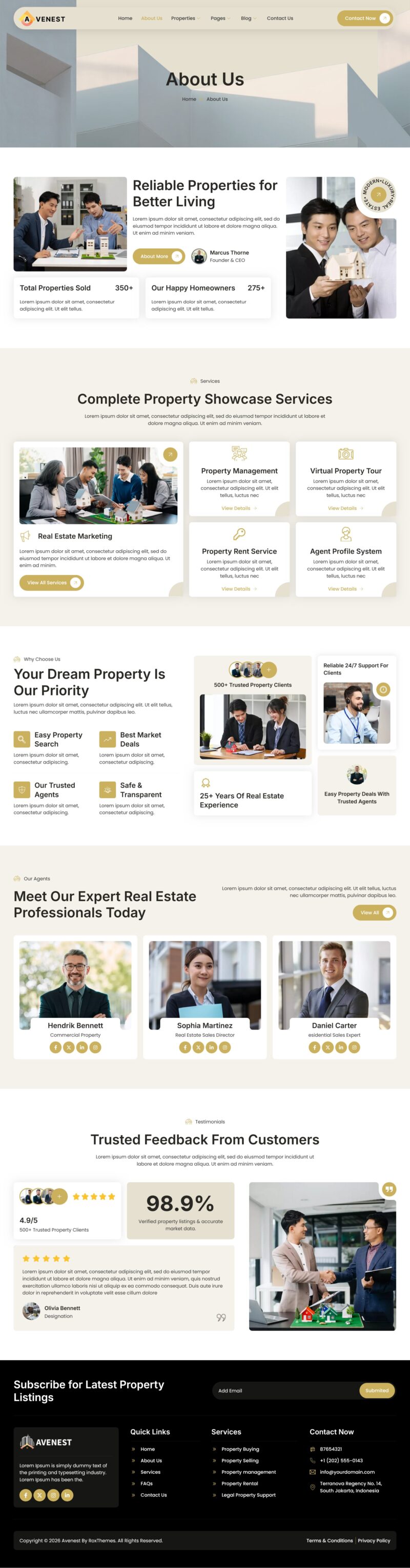 About Us — Avenest - Real Estate & Property Showcase Elementor Template
