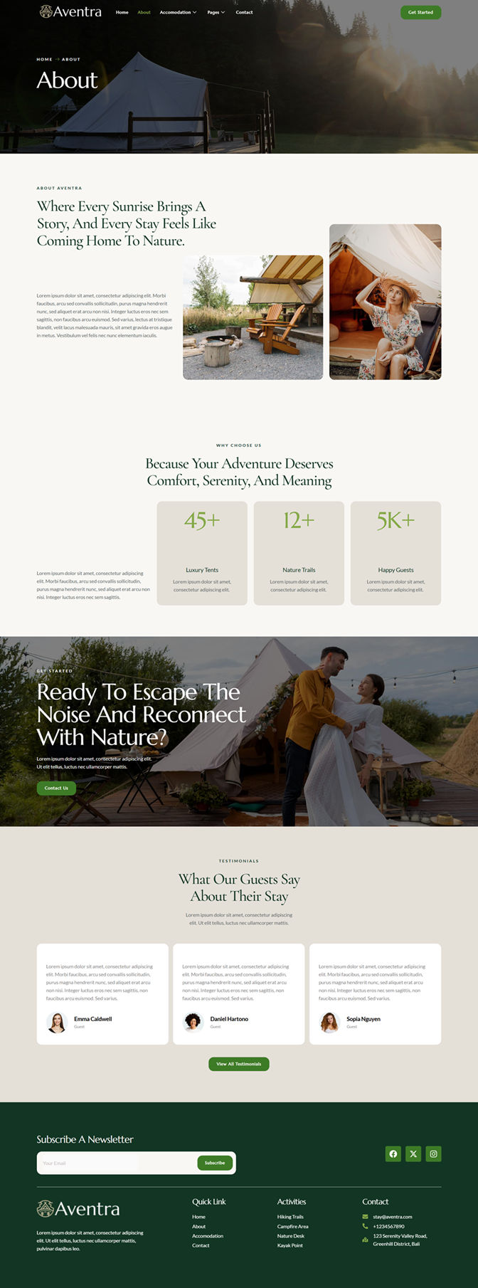 About — Aventra - Glamping & Adventure Elementor Template