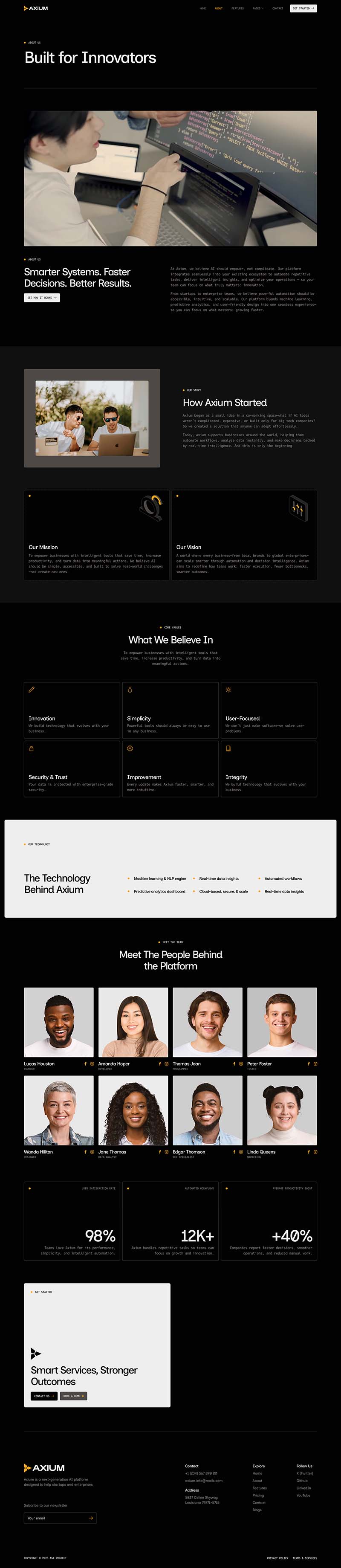 About — Axium - AI Startup & SaaS Elementor Template