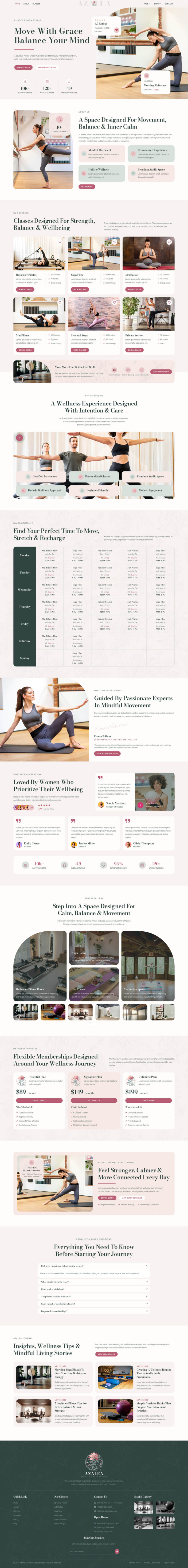 Home — Azalea - Pilates & Yoga Studio Elementor Template