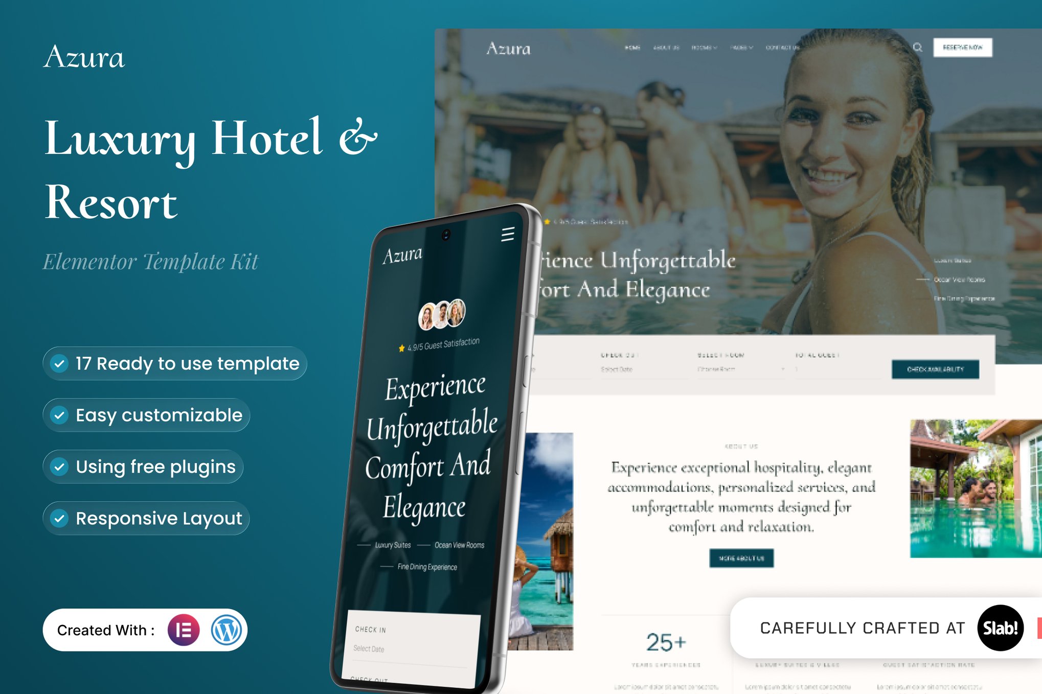 Azura - Luxury Hotel & Resort Elementor Template — Elementor template kit cover