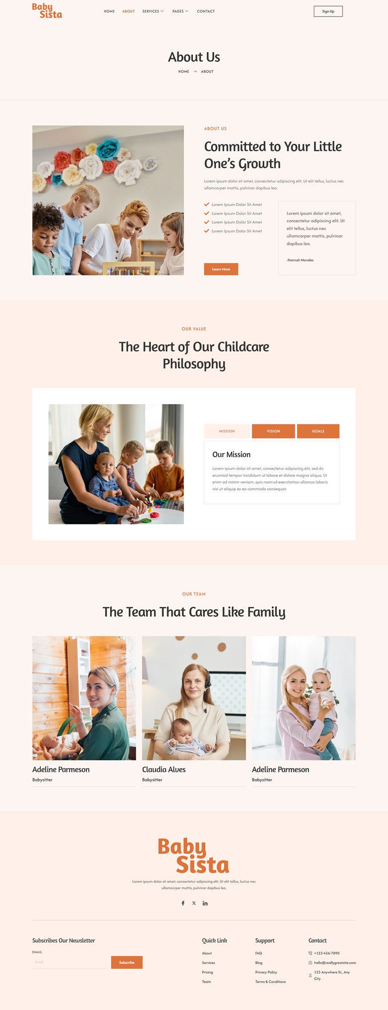 About — Babysista - Baby Care & Child Care Services Elementor Template