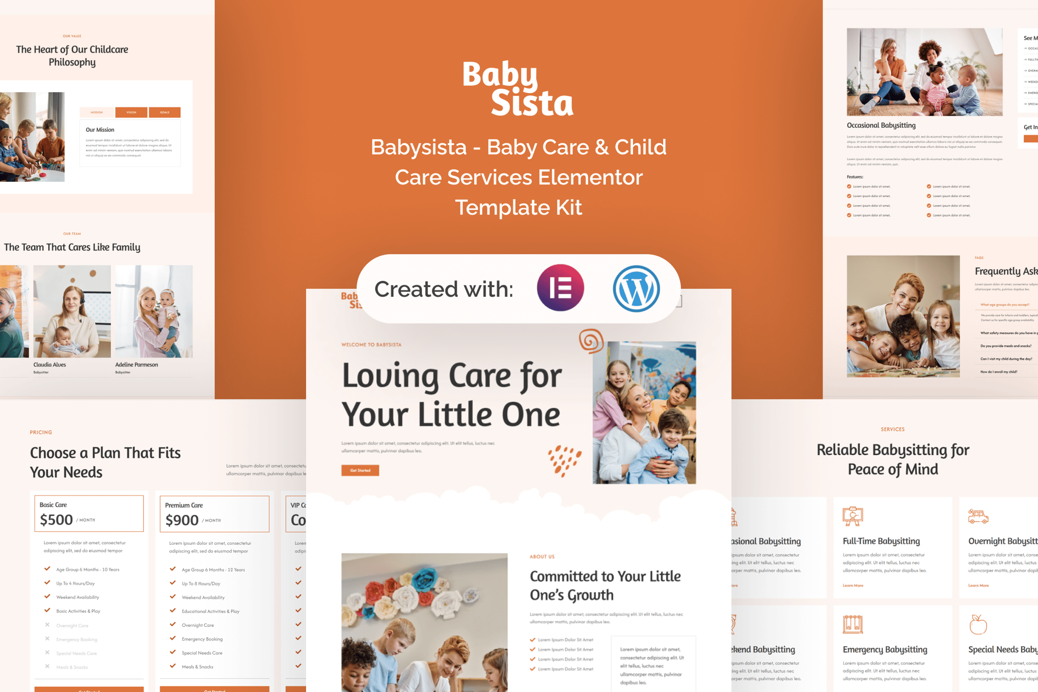 Babysista - Baby Care & Child Care Services Elementor Template — Elementor template kit cover