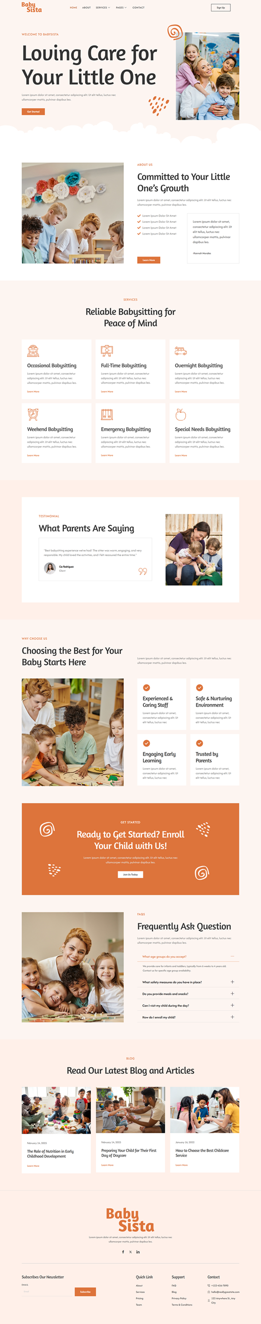Home — Babysista - Baby Care & Child Care Services Elementor Template