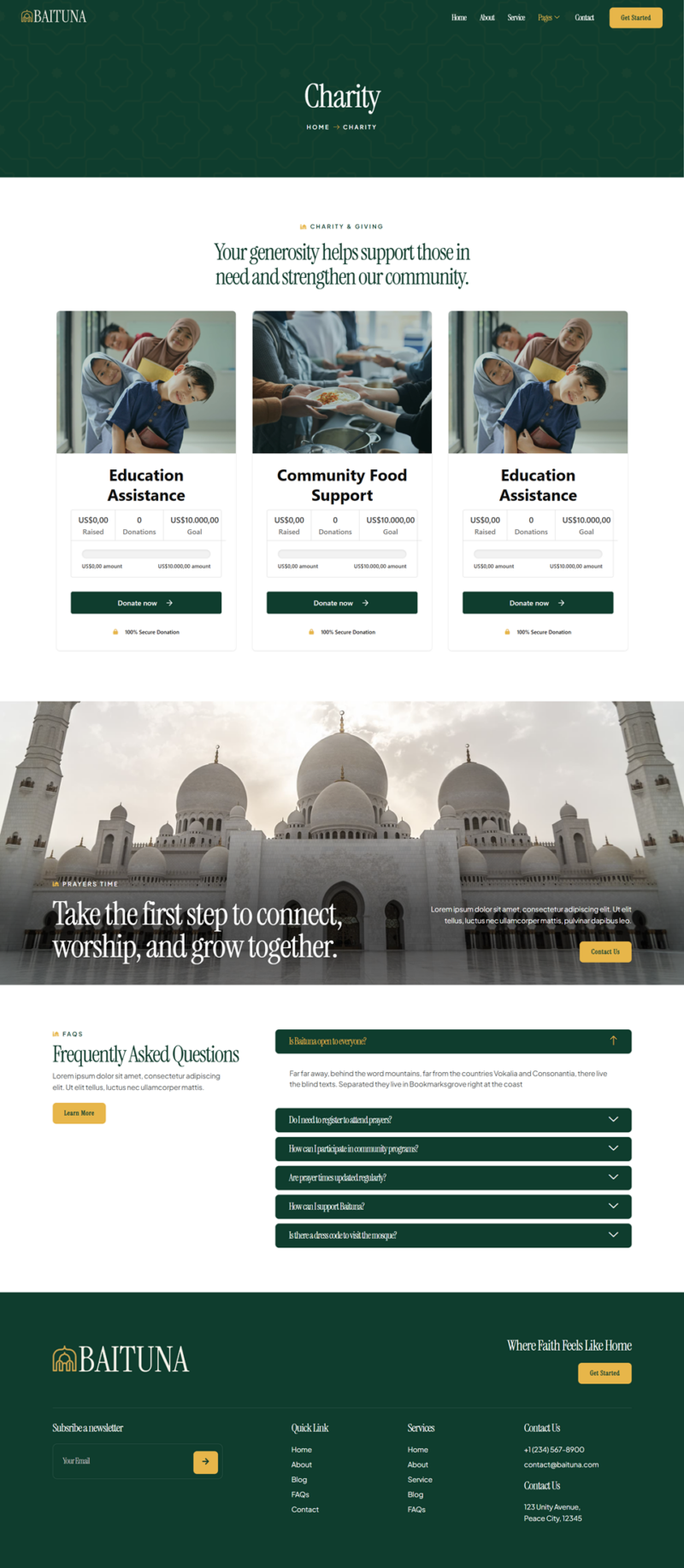 Charity — Baituna - Mosque & Islamic Center Elementor Template